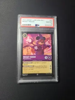 2023 Disney Lorcana EN1 Mickey Mouse The 1st Chapter #51 Wayward Sorcerer PSA 10 - Image 1