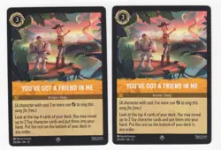 LOT (2) Disney Lorcana Wilds Unknown YOU'VE GOT A FRIEND IN ME Super Rare 30/204 - Image 1