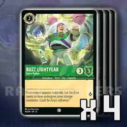 Buzz Lightyear Space Ranger 76/204 x4 Wilds Unknown Disney Lorcana - Image 1