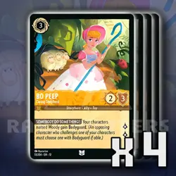 Bo Peep Caring Shepherd 13/204 x4 UC Wilds Unknown Disney Lorcana - Image 1