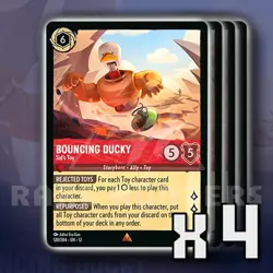 Bouncing Ducky Sid's Toy 120/204 x4 R Wilds Unknown Disney Lorcana - Image 1