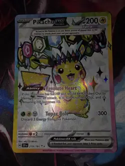 Pokemon TCG Surging Sparks Pikachu EX Full Art Holo Card 219/191 Ultra Rare - Image 1