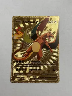 Charizard V Gold Foil Display Card Explosion Heat 820 HP Full Art NM - Image 1