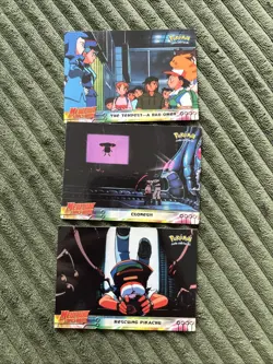 Pokemon Topps Mewtwo Strikes Back Movie Animation Edition Lot Of 3 Cards - Image 1