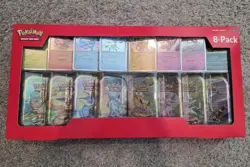 PokemonTCG Prismatic Evolutions Costco 8 Mini-Tin Bundle w Promo Cards - Image 1