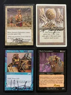MTG Magic the Gathering x4 Lot Signed Cards Poole Tedin Sutfin Ploog - Image 1