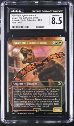 RAVENOUS TYRANNOSAURUS Jurassic World Collection 0018 Foil Rare CGC 8.5 MTG - Image 1