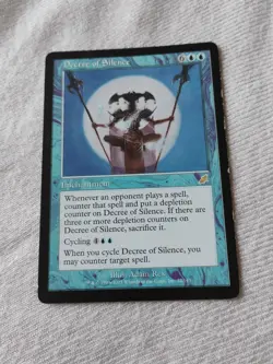 Decree of Silence Scourge HP Rare Blue Enchantment MTG - Image 1