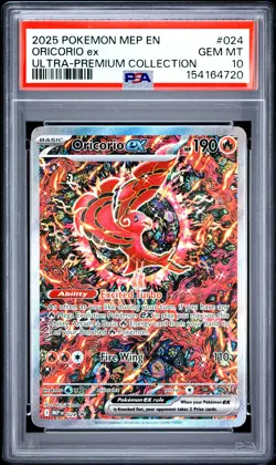 2025 POKEMON MEP EN-ME BLACK STAR PROMO #024 ORICORIO EX PSA 10 - Image 1