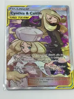 Pokemon TCG Cynthia & Caitlin (Full Art) 228/236 Sm-Cosmic Eclipse - Image 1