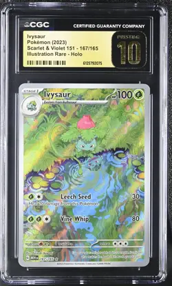 Pokemon Ivysaur 151 MEW English Illustration Rare 167/165 CGC 10 Pristine - Image 1