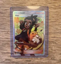 Pokemon TCG Hau Full Art Ultra Rare Holo Trainer 144/145 Guardians Rising - Image 1