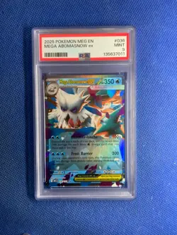 2025 Pokemon Mega Abomasnow EX #036 PSA 9 Mint – Mega Evolution EX - Image 1