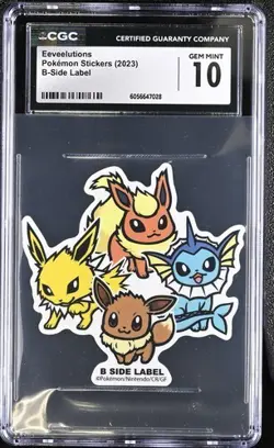 2023 B-Side Label Pokemon Stickers Eevee-lutions CGC 10 Graded - Image 1