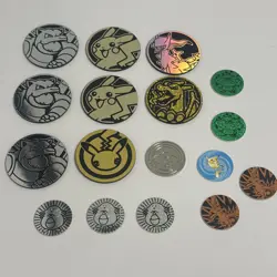 Pokemon Coin / Pog Lot 17 Pieces Some Holo, Vintage, Metal, Plastic - Image 1