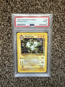 1999 Pokemon Magneton Fossil Regular 1st Edition PSA 9 - Image 1