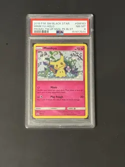 POKEMON TEAM UP SM BLACK STAR PROMO MIMIKYU #SM163 HOLO PSA 8 NM #151617074 - Image 1