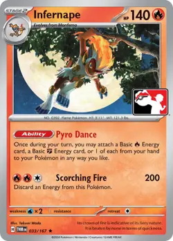 Infernape 033/167 Rare Pokemon Prize Pack Series Cards NM - Image 1