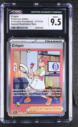 Crispin 171/131 SIR Prismatic Evolutions CGC 9.5 Graded Pokemon Card - Image 1