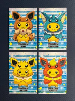 Eeveelutions Pikachu Poncho Set 1 - Card Database Attacks 2 - Heart Holo - Image 1