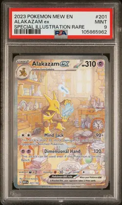 PSA 9 Pokemon TCG Alakazam EX Scarlet & Violet 151 Holo Card 201/165 Mint - Image 1