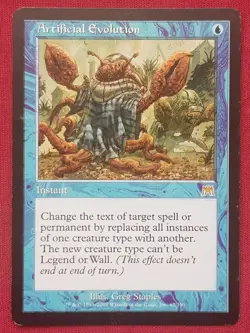Magic The Gathering ONSLAUGHT ARTIFICIAL EVOLUTION blue card MTG - Image 1