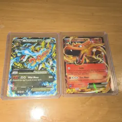 Pokemon TCG Charizard EX + M Charizard EX Holo 2-Card Lot Flashfire 2014 ENG - Image 1