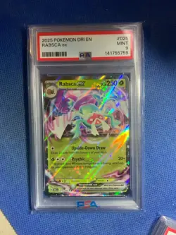 2025 Pokemon Destined Rivals # 025 Rabsca EX PSA 9 Card MINT - Image 1
