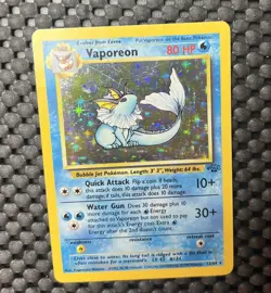 Vaporeon 12/64 Holo Pokemon Card Jungle WOTC Rare HP/MP - Image 1
