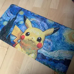 Starry Night Pikachu Rubber Playmat Play Mat Tcg Trading Card Game Pokemon - Image 1