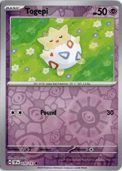 Togepi 070/191 Reverse Holo SV08: Surging Sparks Pokemon Card TCG - Image 1