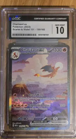 Pokemon CGC GEM MINT 10 Charizard ex 199/165 Scarlet & Violet 151 Special Illus… - Image 1