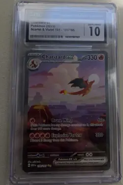 Pokemon CGC GEM MINT 10 Charizard ex 199/165 Scarlet & Violet 151 Special Illus… - Image 2