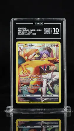 TAG GEM MINT 10 [986] RANK 1! 2022 Pokemon Swsh Lost Origin FA/Charizard #TG03 - Image 1