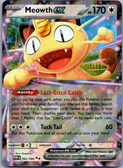 Meowth ex 062/088 Double Rare Perfect Order Pokemon Near Mint - Image 1