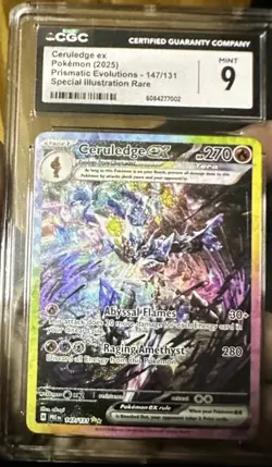 Pokemon Ceruledge ex 147/131 Prismatic Evolutions Holo CGC Graded 9 - Image 1