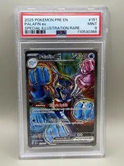 Pokemon 2025 Pre-Prismatic Evolutions Illustration Rare #151 Palafin EX PSA 9 - Image 1