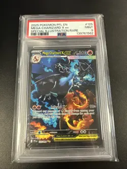 2025 POKEMON PFL EN-PHANTASMAL FLAMES #125 MEGA CHARIZARD X EX PSA 9 - Image 1