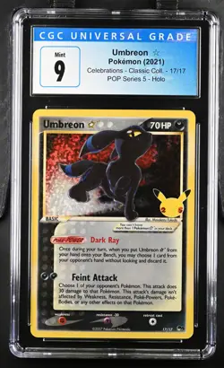 Pokemon Umbreon Gold Star 17/17 Celebrations BLUE LABEL CGC 9 - Image 1