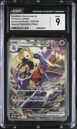 CGC 9 - 2025 Pokemon English Cynthia's Garchomp ex Destined Rivals 232/182 SIR - Image 1