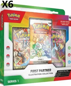 Pokemon TCG - First Partner Illustration Collection - Series 1 - Presale 6pk - Image 1