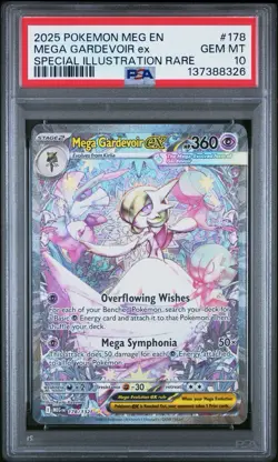 2025 POKEMON MEGA EVOLUTION ILLUSTRATION RARE #178 MEGA GARDEVOIR EX PSA 10 - Image 1