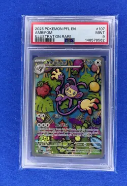 AMBIPOM 107 (2025) POKEMON PFL EN-PHANTASMAL FLAMES ILLUSTRATION RARE PSA 9 - Image 1