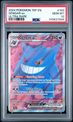 2024 POKEMON TEF EN-TEMPORAL FORCES ULTRA RARE #193 GENGAR EX PSA 10 - Image 1