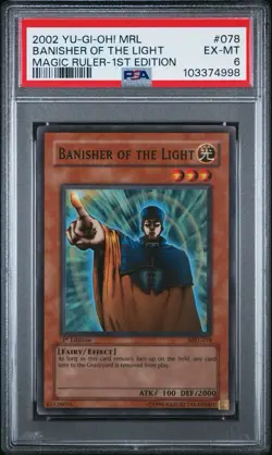 2002 Yu-Gi-Oh! Banisher Of Light Magic Ruler MRL 1st Edition Super Rare PSA 6 - Image 1