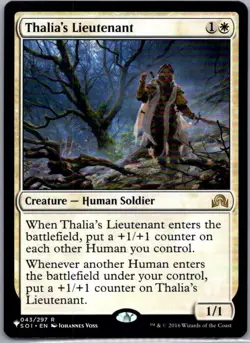 #43 Thalia's Lieutenant Shadows over Innistrad Rare - Image 1