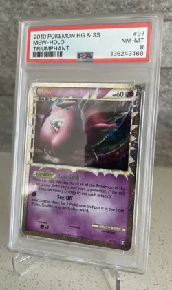 2010 Pokemon Triumphant Mew Prime Holo #97 Heartgold & Soulsilver NM-MT PSA 8 - Image 2