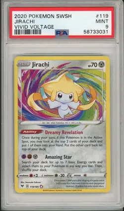 2020 Pokemon SWSH Vivid Voltage Jirachi Holo #119 PSA 9 - Image 1