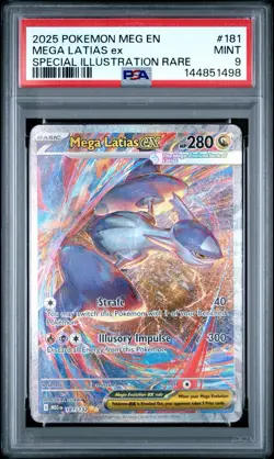 2025 Pokemon Mega Evolution Mega Latias ex Full Art SIR #181/132 PSA 9 - Image 1