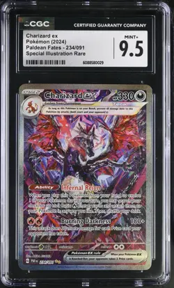 CGC 9.5 Charizard EX 234/091 Pokemon Paldean Fates Alt Art English SIR - Image 1